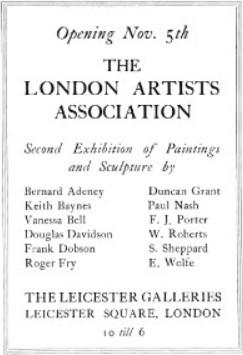 London Artists' Association: Catalogue Cover