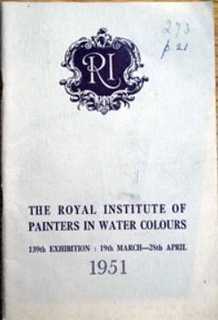 Royal Institute of Painters in Water Colours: Catalogue 1951