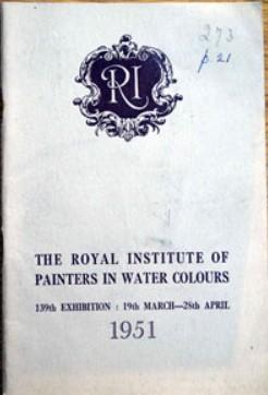 Royal Institute of Painters in Water Colours: Catalogue 1951