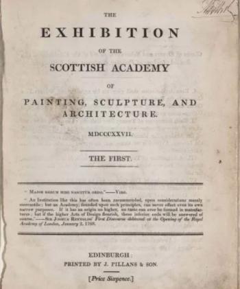 Royal Scottish Academy: First Catalogue