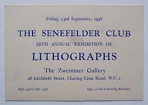 Senefelder Club: Zwemmer Gallery 1938